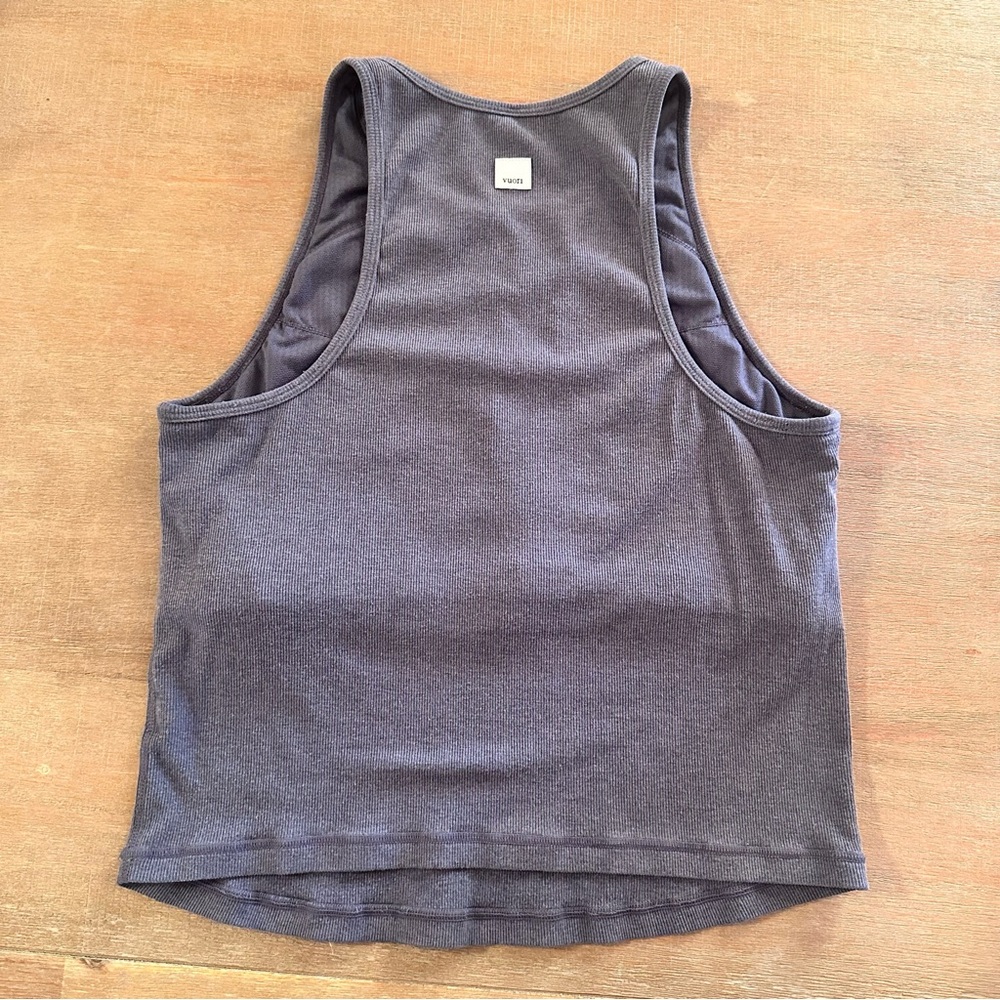 Vuori Pose Plyo Ribbed Tank in Azure
